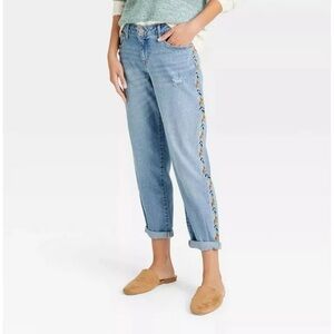 Knox rose embroidered jeans